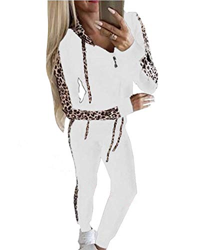 Yesgirl Damen Sportanzüge 2 Stück Set Kapuzenpullover mit Reißverschluss oder Tunnelzug und Slim Fit Jogginghose Jogginganzug Weiß XL Yesgirl Damen Sportanzüge 2 Stück Set Kapuzenpullover mit Reißverschluss oder Tunnelzug und Slim Fit Jogginghose Jogginganzug Weiß XL von Yesgirl