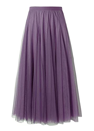 Yesgirl Damen Tüllrock Taille Midi Rock Mesh Hohe Taille Elastische Taille Tüllrock A-Linie Faltenrock Midirock Unterrock Sommerrock Vintage Tütü Tüll Rock Pliseerock A Violett 3XL Yesgirl Damen Tüllrock Taille Midi Rock Mesh Hohe Taille Elastische Taille Tüllrock A-Linie Faltenrock Midirock Unterrock Sommerrock Vintage Tütü Tüll Rock Pliseerock A Violett 3XL von Yesgirl