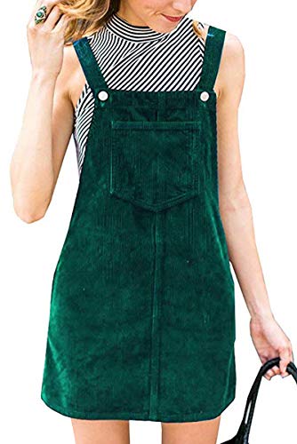 Yesgirl Frauen Denim Klassisch Jeans Gerades Bein Taschen Jeanshose Latzhose Grün 46 von Yesgirl