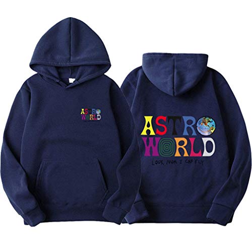 Yesgirl Travis Scott ASTROWORLD Wish You were HERE Hoodies Mode Brief ASTROWORLD Kapuzenpullover Streetwear Herren Damen Pullover Sweatshirt Dunkelblau S von Yesgirl