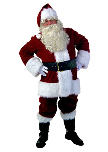 Yesgirl Weihnachtsmann Kostüm Herren/Damen Weihnachtskleid V-Ausschnitt Weihnachten Party Kleider Miss Santa Claus Cosplay Kostüm Mit Gürtel Weihnachtsfrau Xmas Outfit Set D Rot XL von Yesgirl
