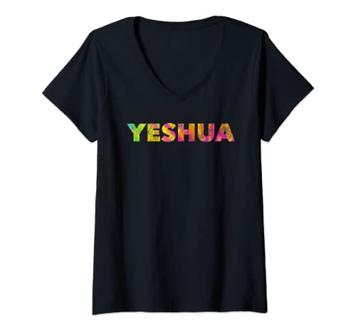 Damen Yeshua - Hebräischer Name Jesus - Christlicher messianischer Juden T-Shirt mit V-Ausschnitt Damen Yeshua - Hebräischer Name Jesus - Christlicher messianischer Juden T-Shirt mit V-Ausschnitt von Yeshua - Hebrew Name of Jesus - Christian
