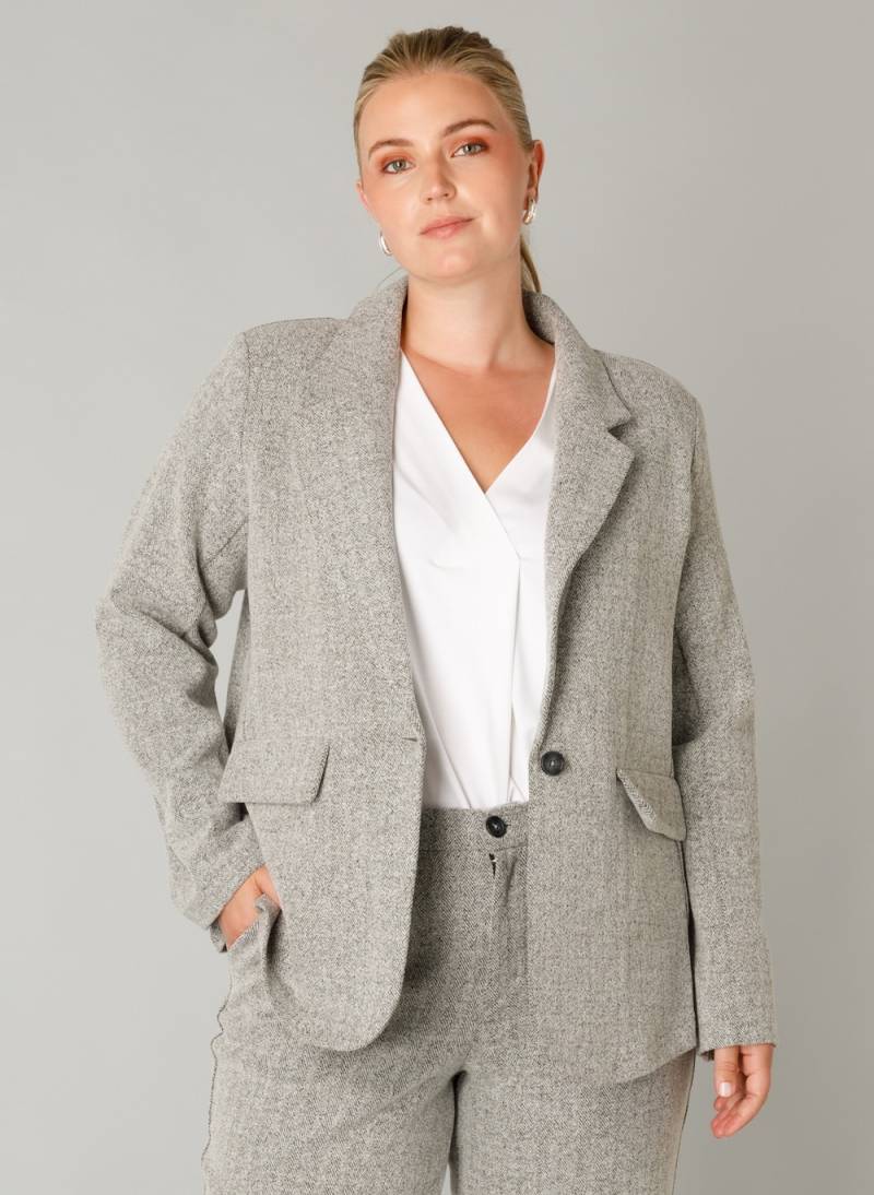 Große Größen Blazer Franzi, Damen, grau, Größe: 44, Polyester/Baumwolle, Happy Size DE Women von Yest Curve