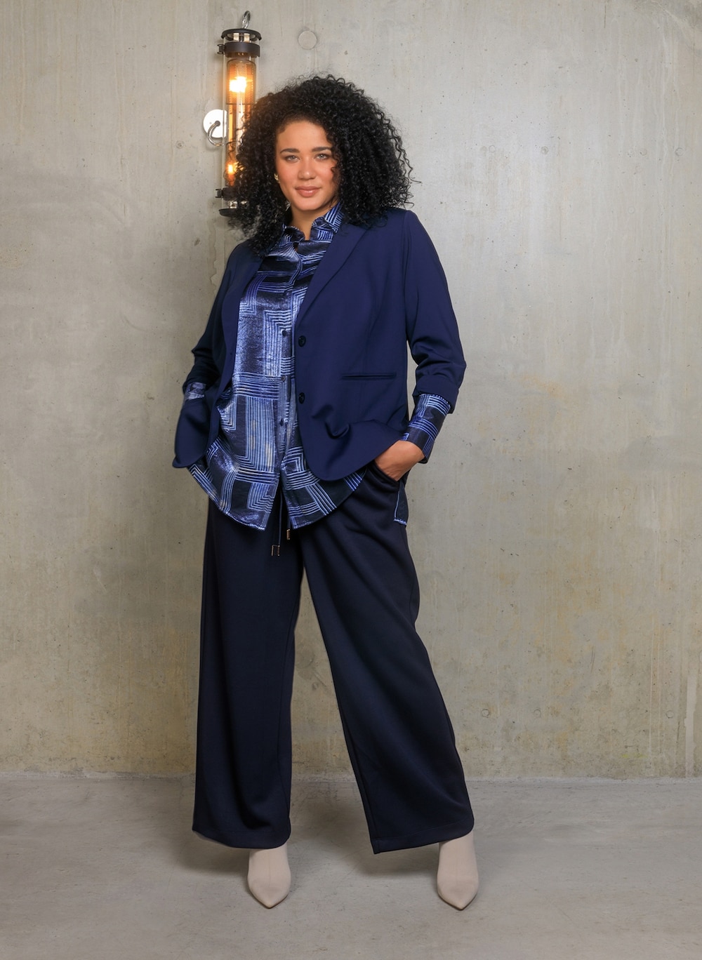 Große Größen Blazer Vita Essential, Damen, grau, Größe: 54, Synthetische Fasern/Elasthan, Happy Size DE Women von Yest Curve