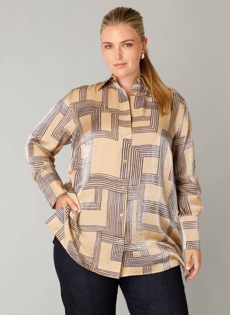 Große Größen Bluse Fiora, Damen, braun, Größe: 46, Viskose/Nylon, Happy Size DE Women von Yest Curve