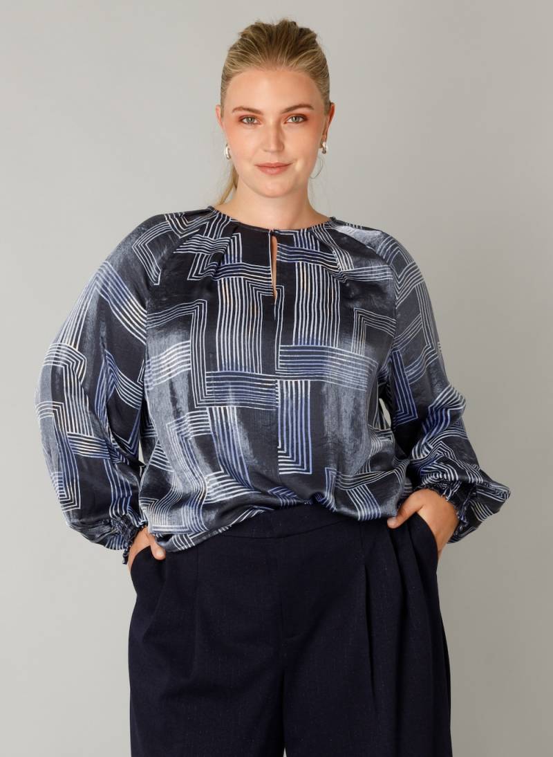 Große Größen Bluse Fleur, Damen, grau, Größe: 48, Viskose/Nylon, Happy Size DE Women von Yest Curve