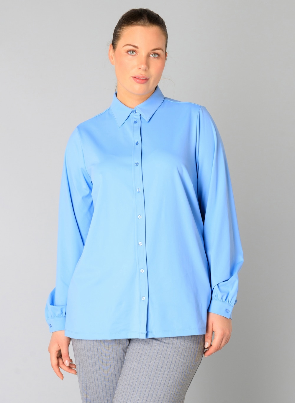 Große Größen Bluse Vedita Essential, Damen, blau, Größe: 44, Synthetische Fasern/Elasthan, Happy Size DE Women von Yest Curve