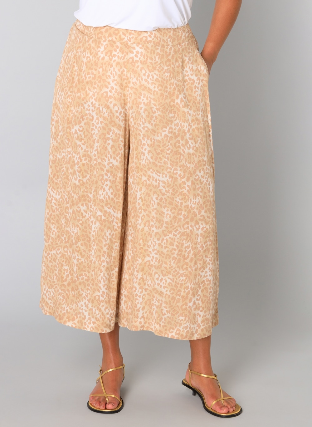 Große Größen Hose Agnetha Essential, Damen, beige, Größe: 54, Viskose, Happy Size DE Women von Yest Curve