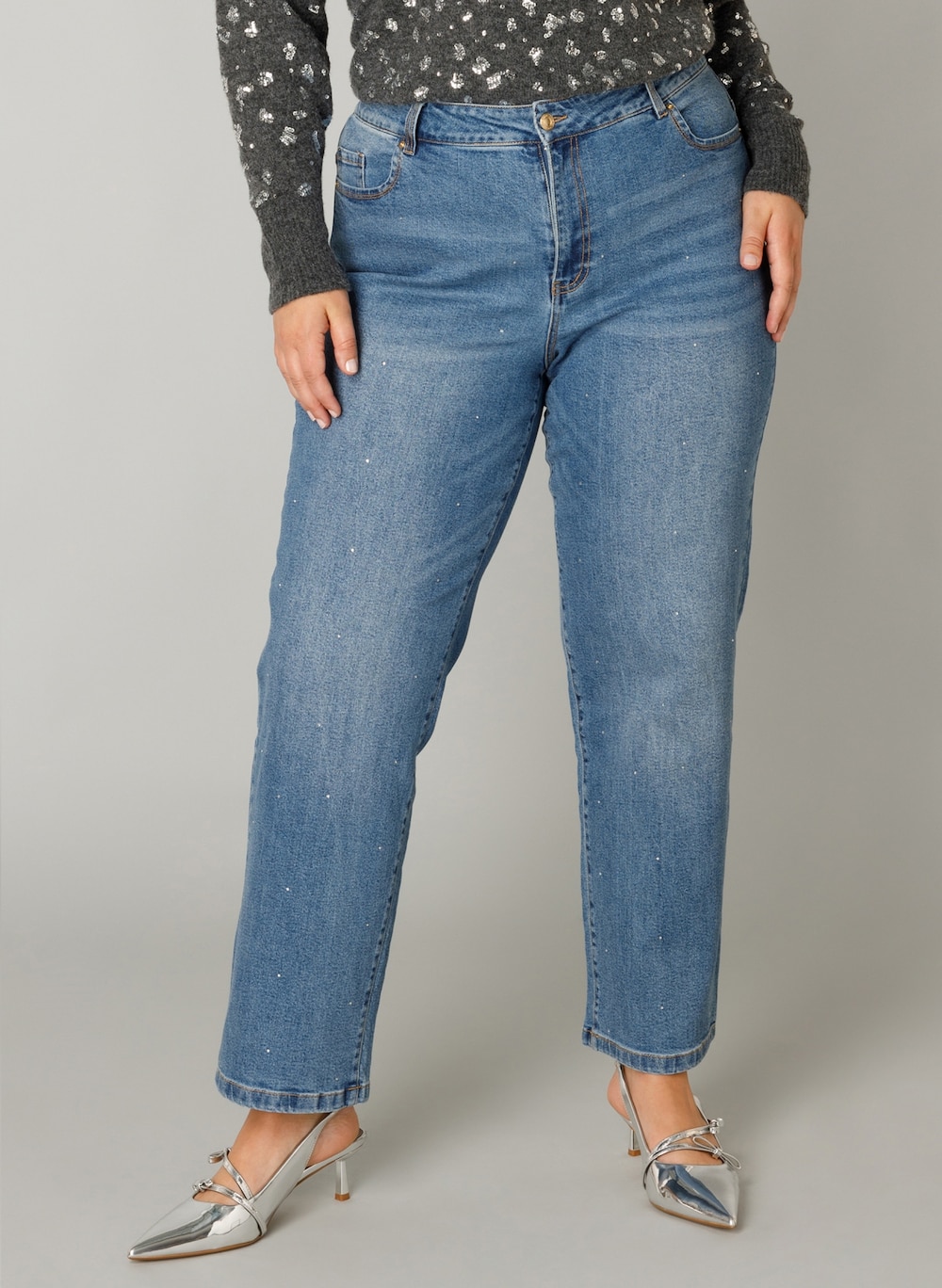 Große Größen Hose Fatima, Damen, blau, Größe: 48, Baumwolle, Happy Size DE Women von Yest Curve