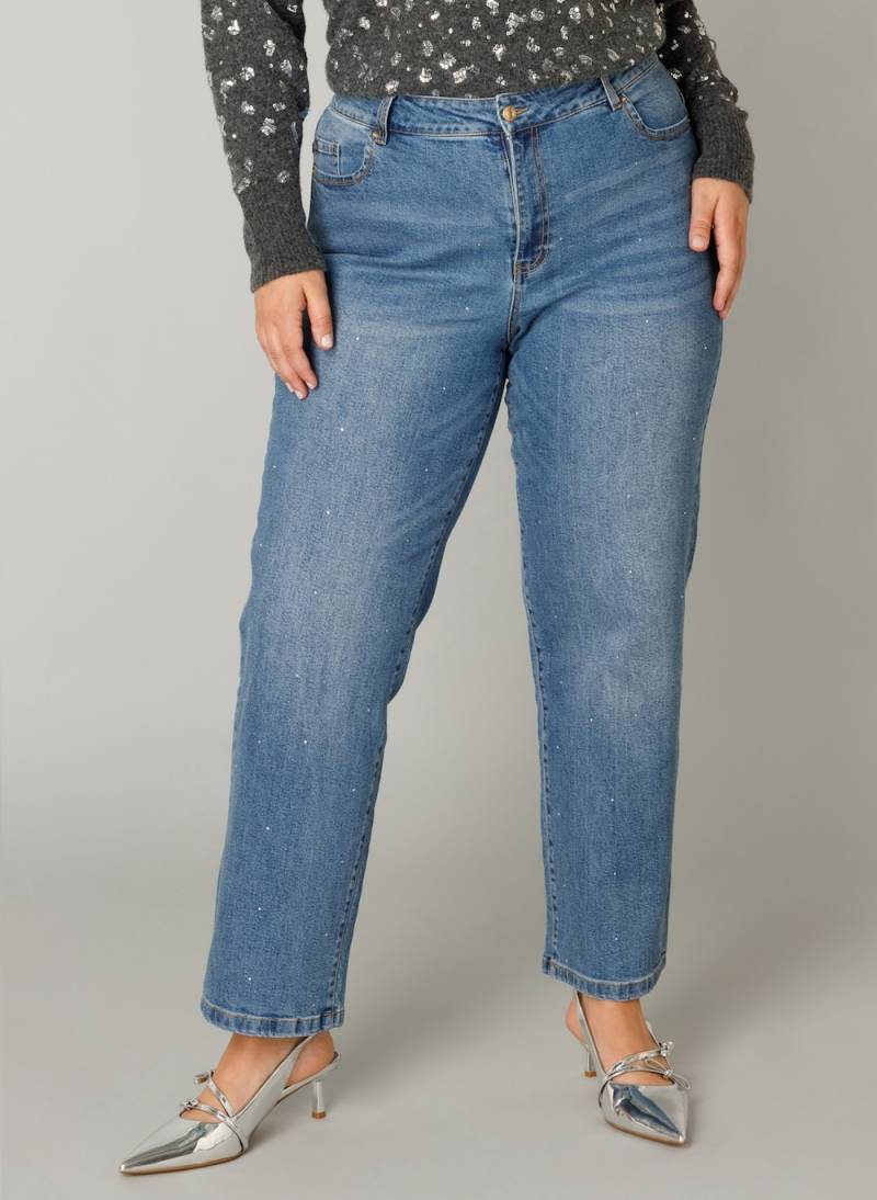 Große Größen Hose Fatima, Damen, blau, Größe: 48, Baumwolle, Happy Size DE Women von Yest Curve