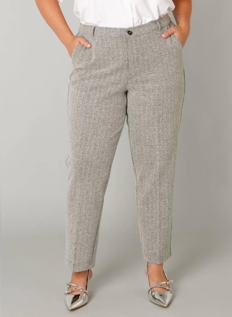 Große Größen Hose Fredrika, Damen, grau, Größe: 48, Polyester/Baumwolle, Happy Size DE Women von Yest Curve