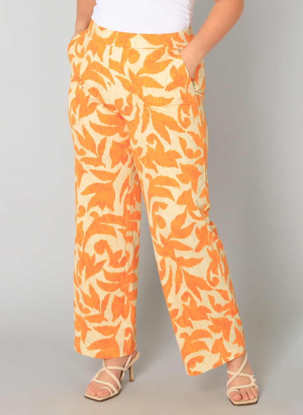 Große Größen Hose Hajar Essential, Damen, orange, Größe: 108, Viskose/Nylon, Happy Size DE Women von Yest Curve