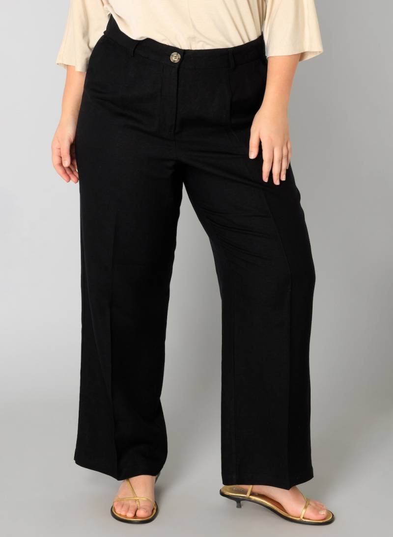 Große Größen Hose Hedwig Essential, Damen, schwarz, Größe: 50, Leinen/Viskose, Happy Size DE Women von Yest Curve
