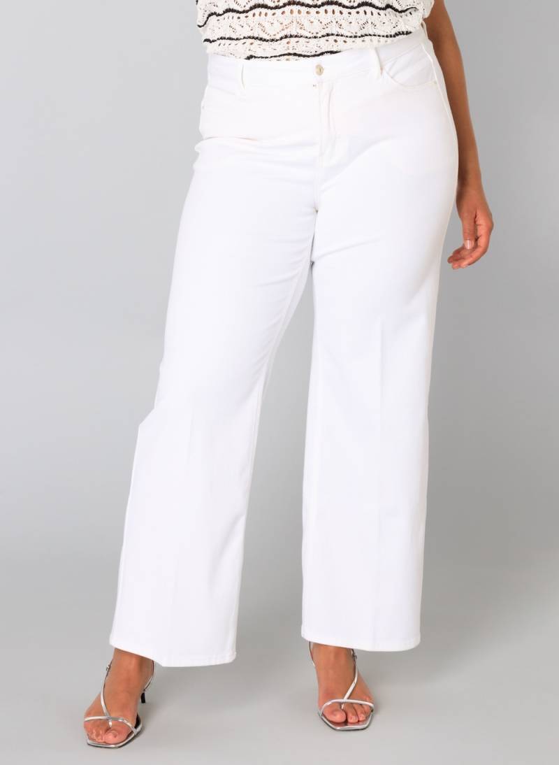 Große Größen Hose Utina, Damen, weiß, Größe: 52, Baumwolle/Polyester/Elasthan, Happy Size DE Women von Yest Curve