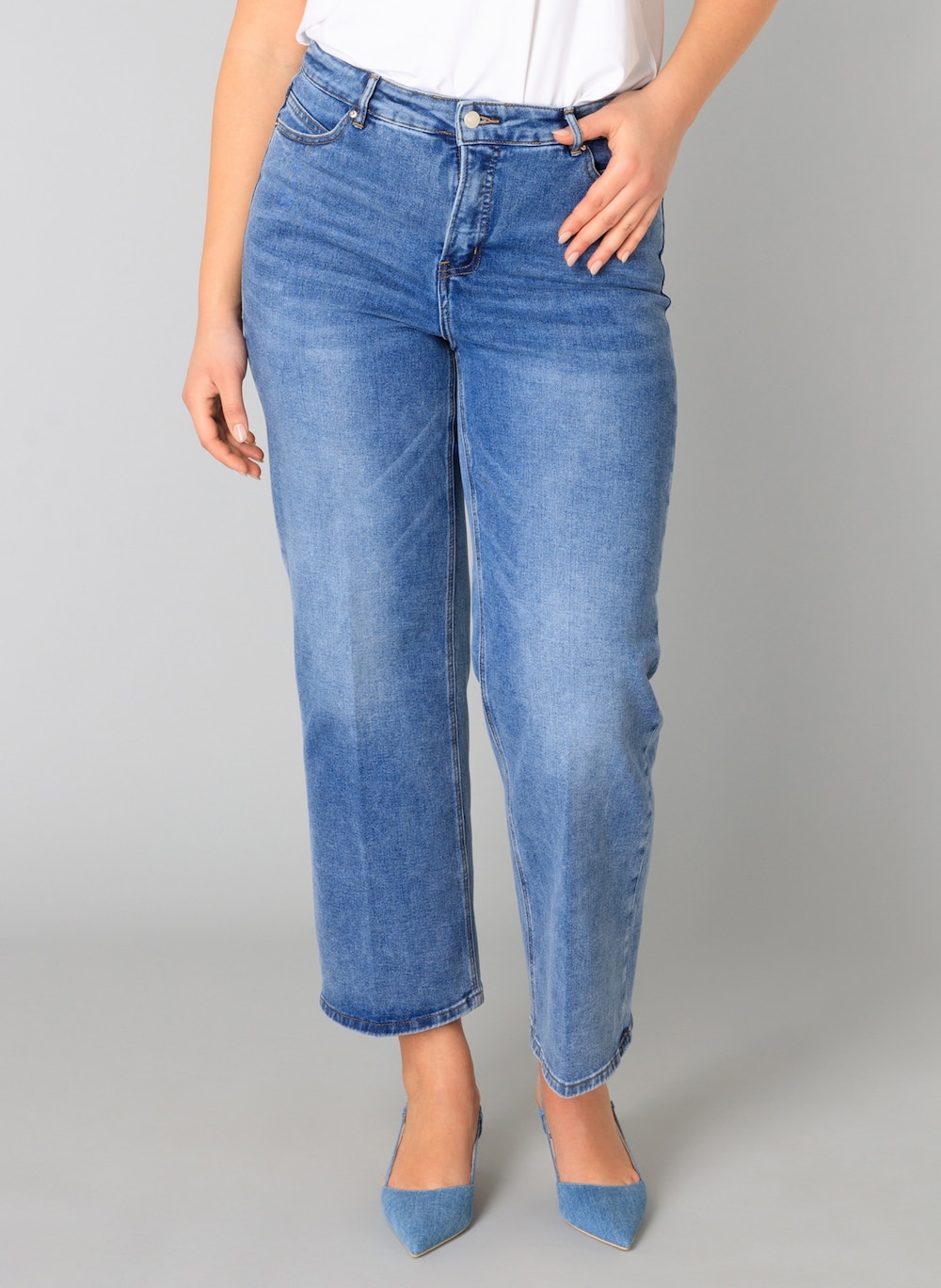 Große Größen Hose Vada Essential 30 Inch, Damen, blau, Größe: 54, Baumwolle/Polyester, Happy Size DE Women von Yest Curve