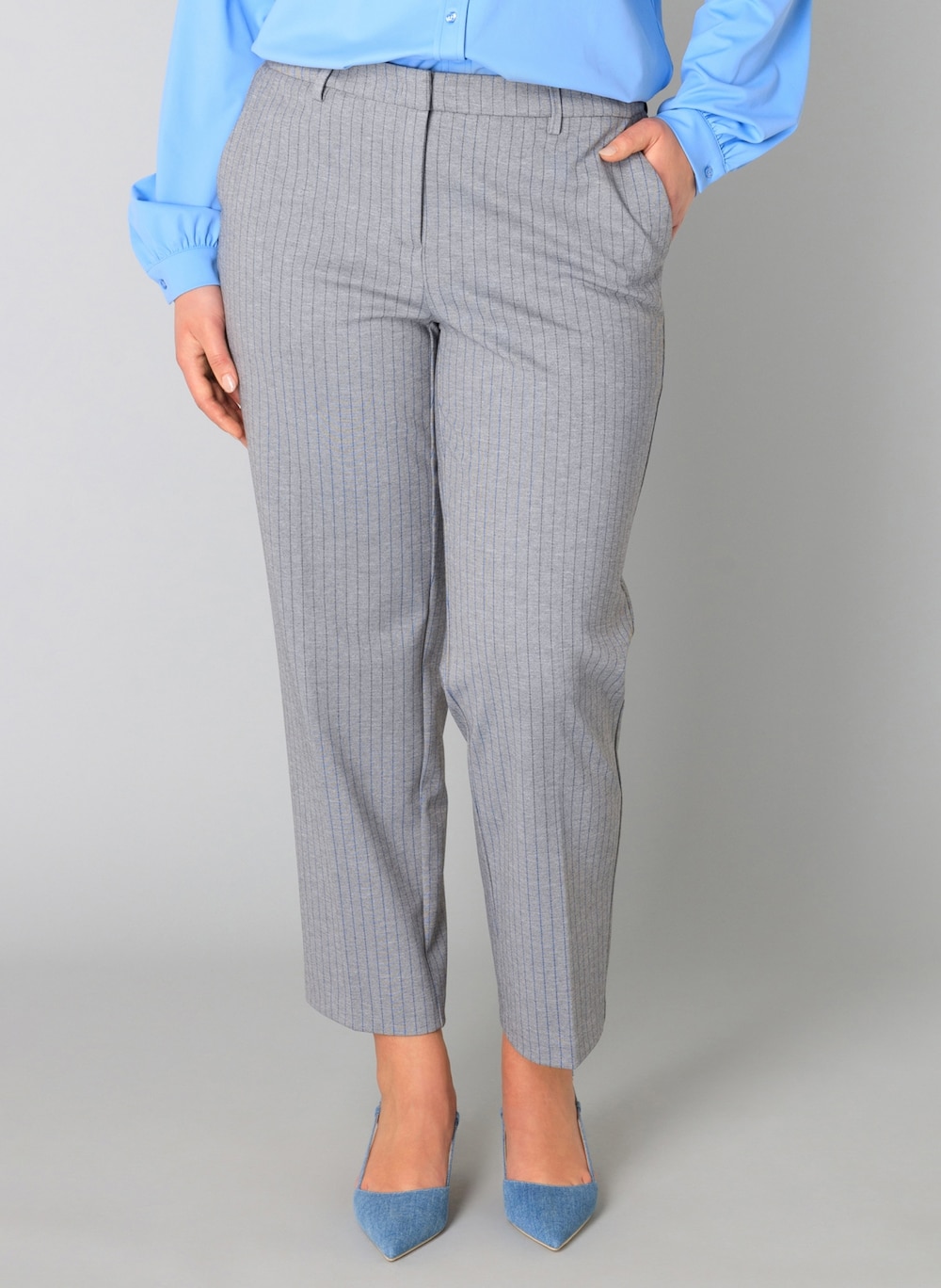 Große Größen Hose Valeney, Damen, grau, Größe: 50, Polyester/Viskose, Happy Size DE Women von Yest Curve