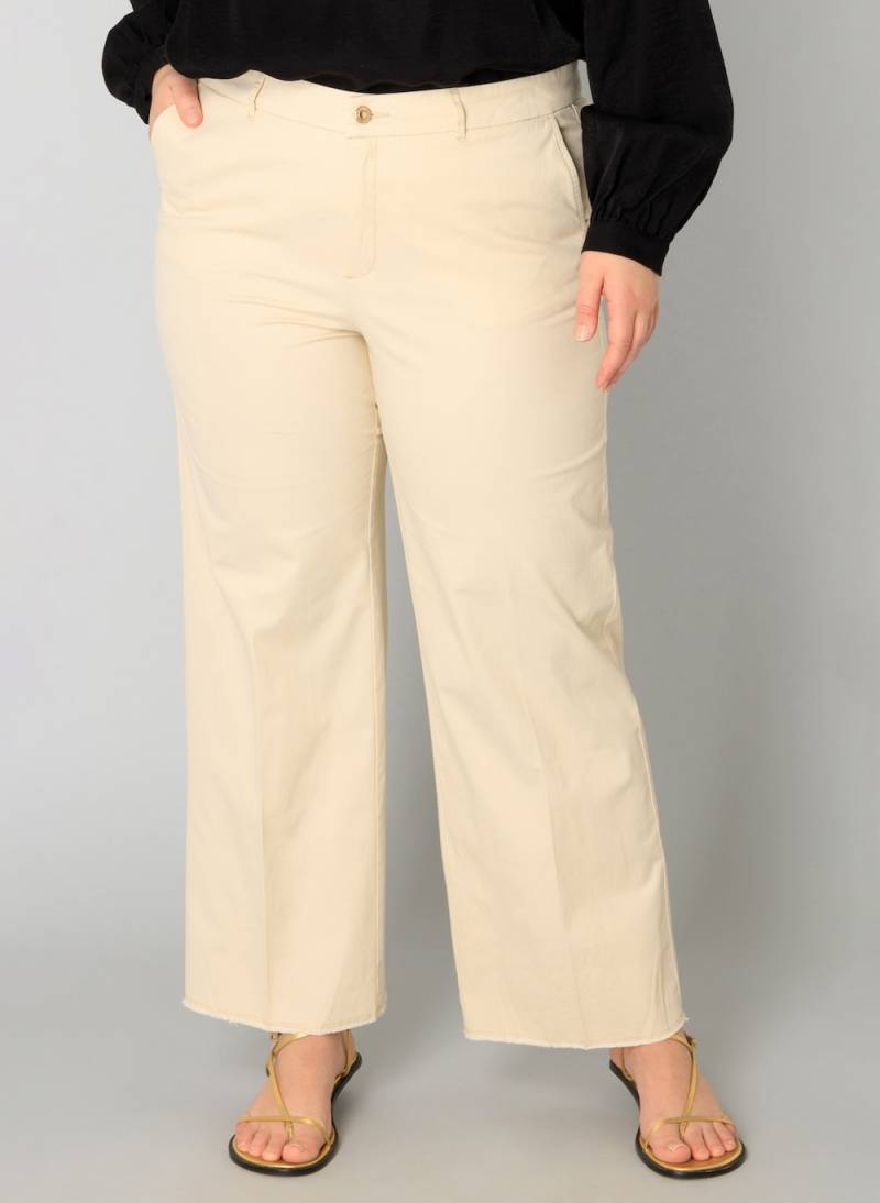 Große Größen Hose Warda, Damen, beige, Größe: 46, Baumwolle, Happy Size DE Women von Yest Curve