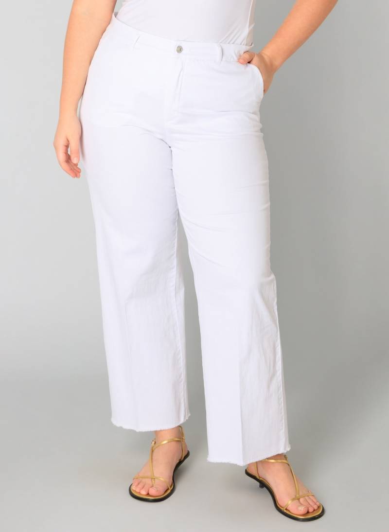 Große Größen Hose Warda, Damen, weiß, Größe: 52, Baumwolle, Happy Size DE Women von Yest Curve