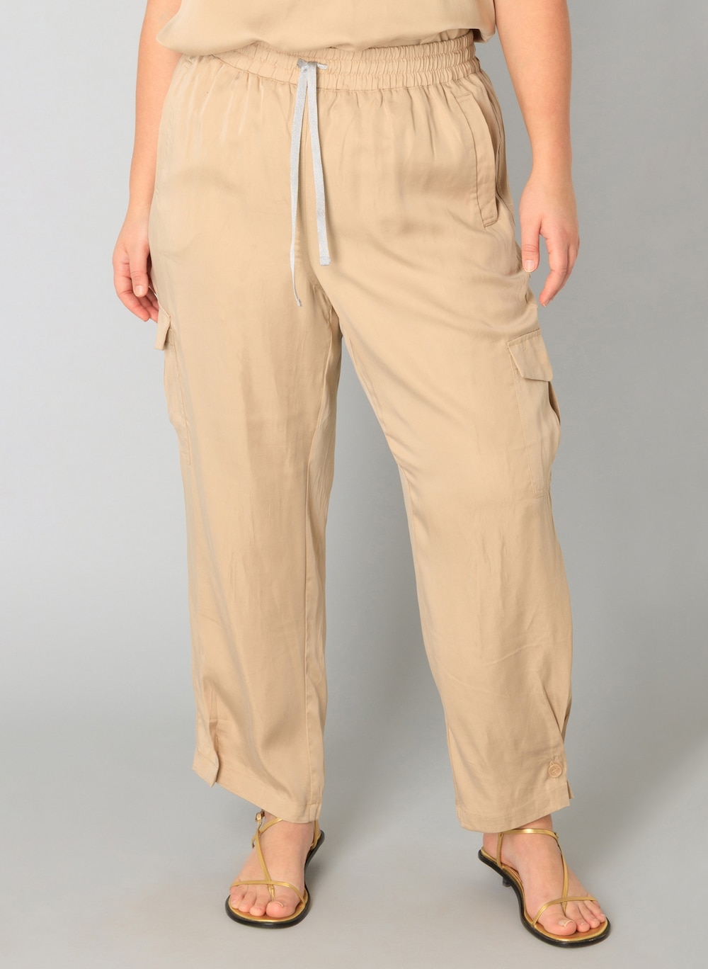 Große Größen Hose Wende, Damen, rosa, Größe: 50, Synthetische Fasern/Viskose, Happy Size DE Women von Yest Curve