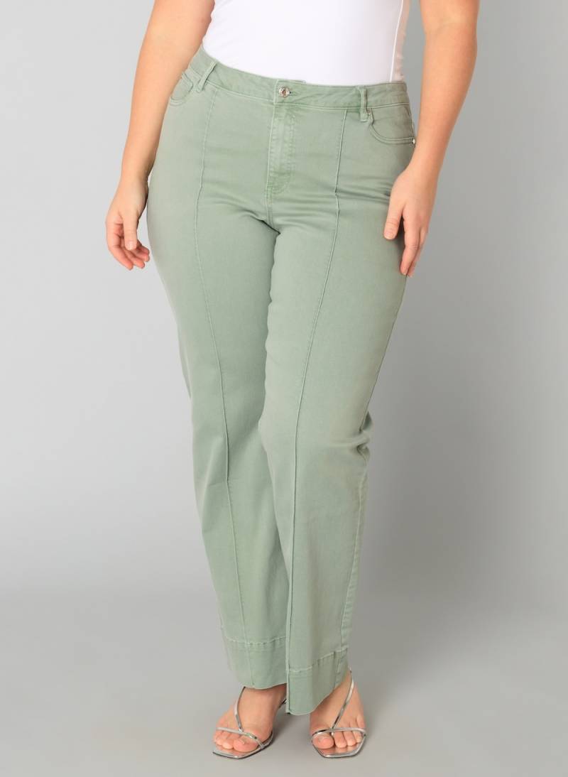 Große Größen Hose Wilke, Damen, türkis, Größe: 44, Baumwolle, Happy Size DE Women von Yest Curve