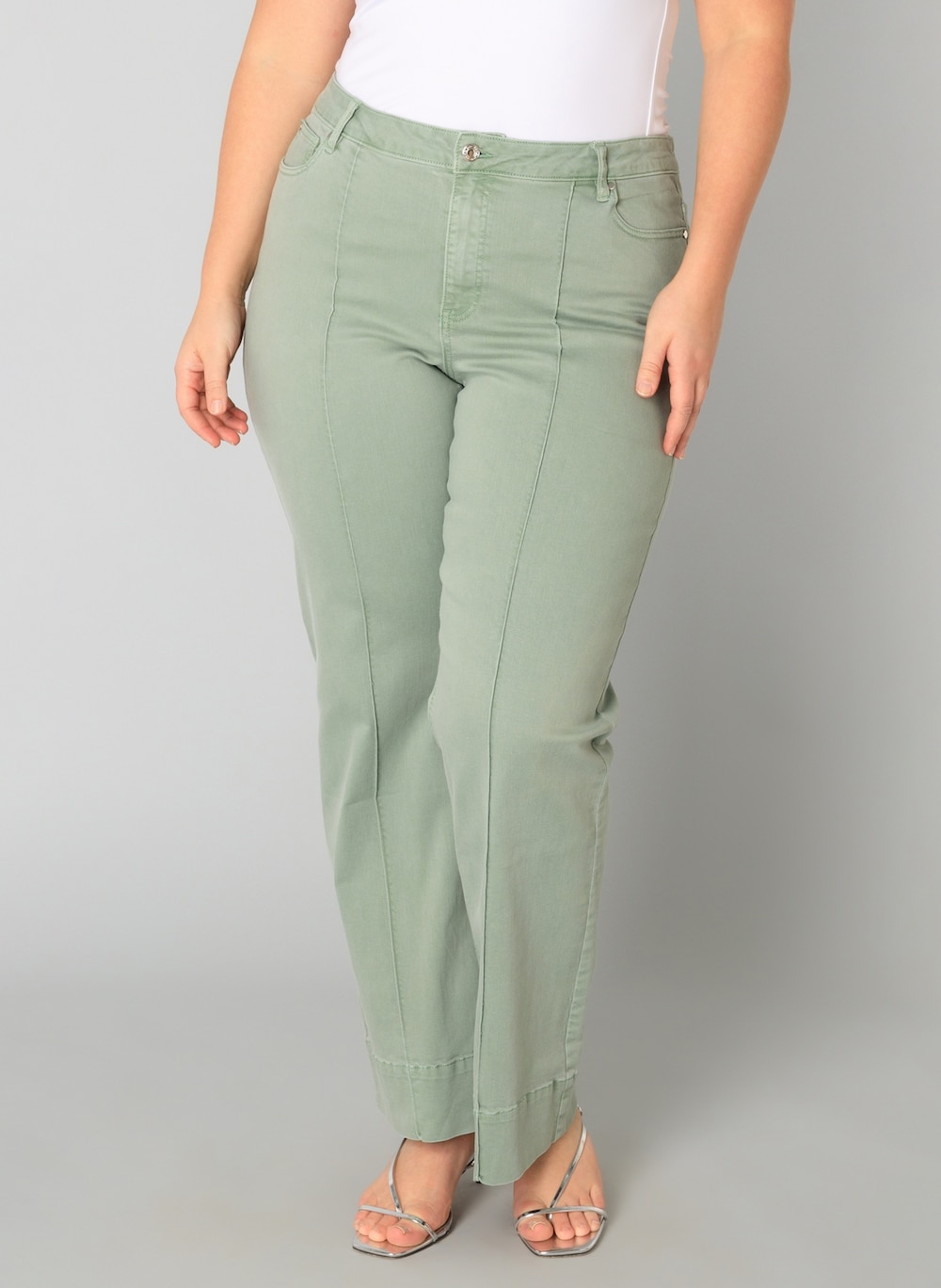 Große Größen Hose Wilke, Damen, türkis, Größe: 46, Baumwolle, Happy Size DE Women von Yest Curve