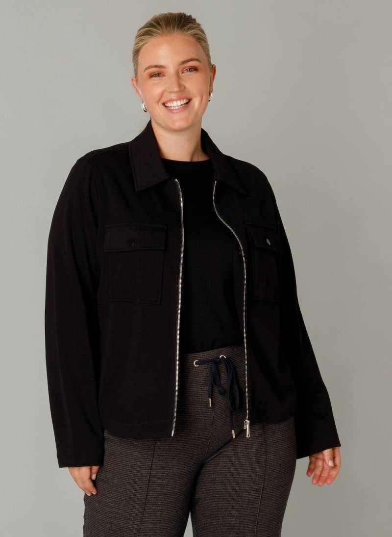 Große Größen Jacke Vince Essential, Damen, schwarz, Größe: 50, Baumwolle/Polyester, Happy Size DE Women von Yest Curve