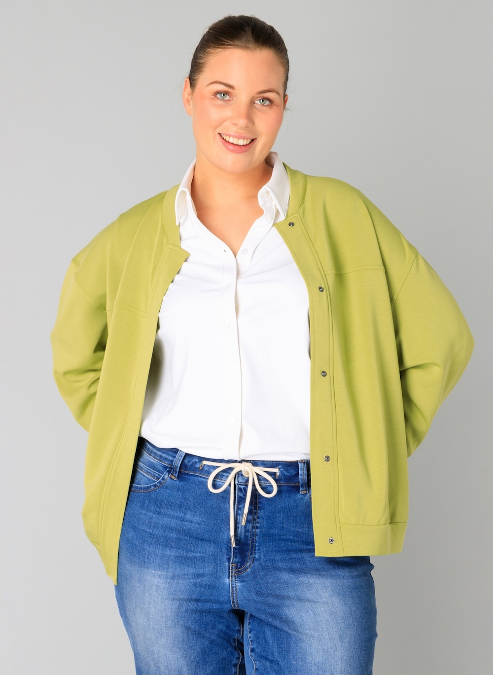 Große Größen Jacke Vitória, Damen, grün, Größe: 52, Polyester/Synthetische Fasern, Happy Size DE Women von Yest Curve