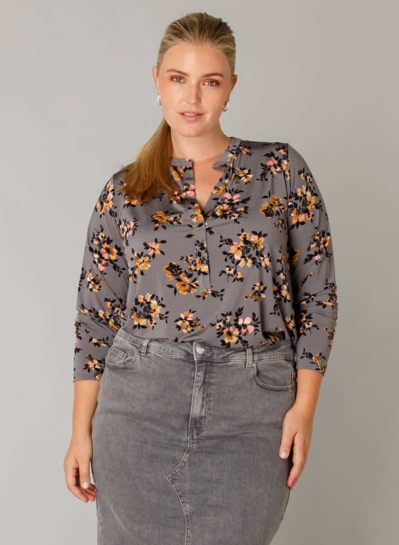 Große Größen Jerseyhemd Fynn, Damen, grau, Größe: 44, Viskose/Elasthan, Happy Size DE Women von Yest Curve