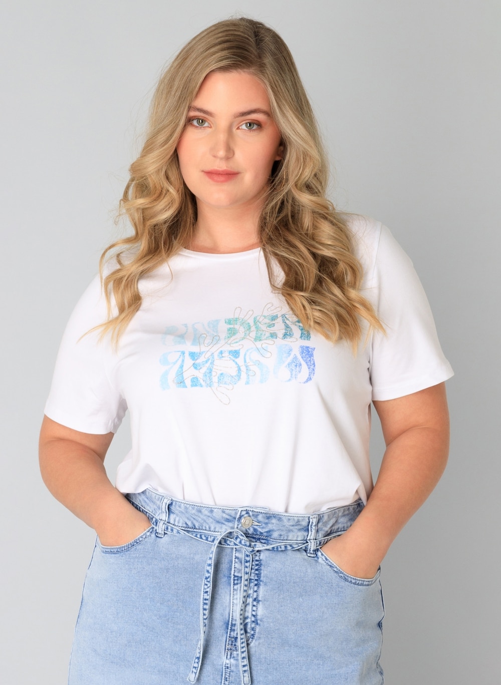 Große Größen Jerseyhemd Jytta Essential, Damen, weiß, Größe: 48, Baumwolle/Synthetische Fasern, Happy Size DE Women von Yest Curve