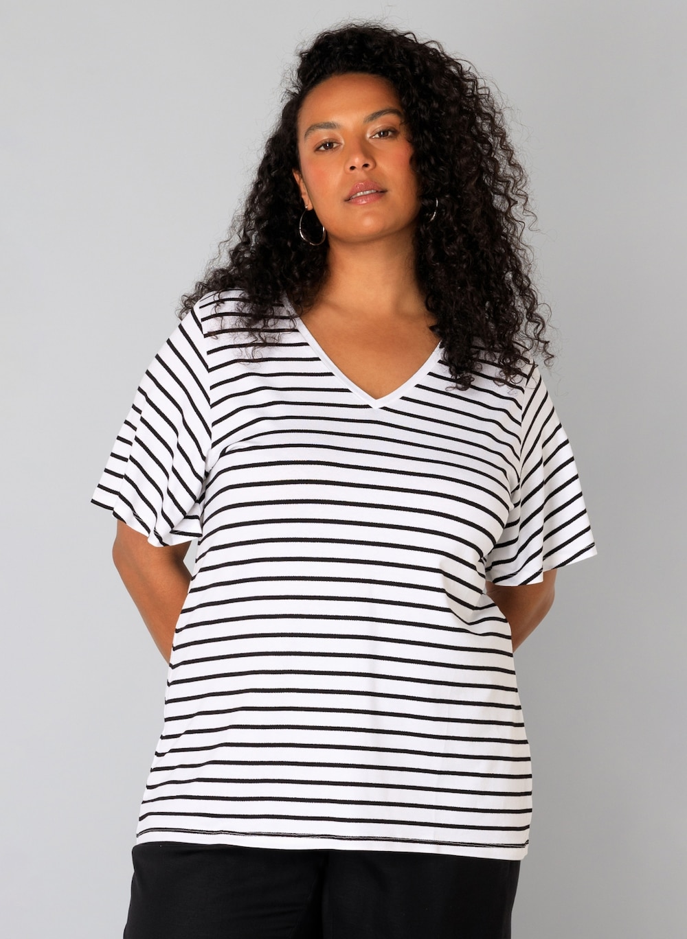 Große Größen Jerseyhemd Urja, Damen, weiß, Größe: 44, Viskose, Happy Size DE Women von Yest Curve