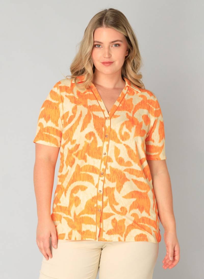 Große Größen Jerseyhemd Wieke, Damen, orange, Größe: 50, Happy Size DE Women von Yest Curve