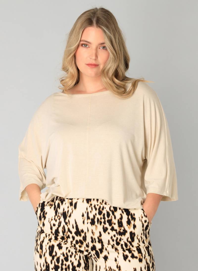 Große Größen Jerseyhemd Wies, Damen, beige, Größe: 52, Viskose/Metallische Fasern, Happy Size DE Women von Yest Curve