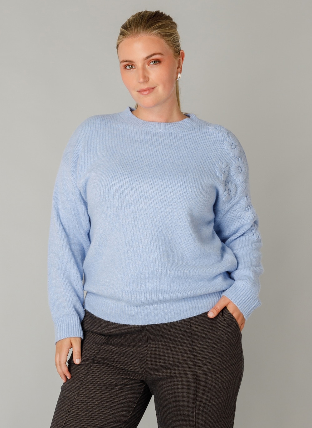 Große Größen Jumper Felou, Damen, blau, Größe: 48, Polyester, Happy Size DE Women von Yest Curve