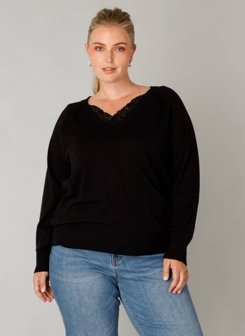 Große Größen Jumper Francesca, Damen, schwarz, Größe: 48, Polyester/Viskose/Nylon, Happy Size DE Women von Yest Curve