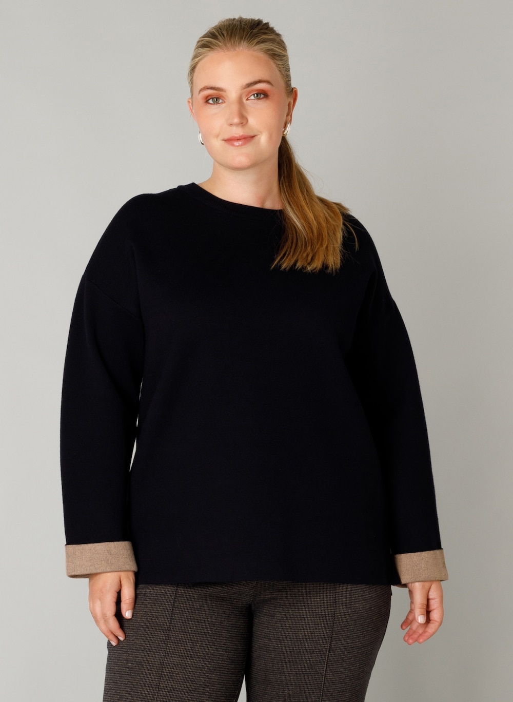 Große Größen Jumper Freja, Damen, grau, Größe: 50, Viskose/Polyester, Happy Size DE Women von Yest Curve