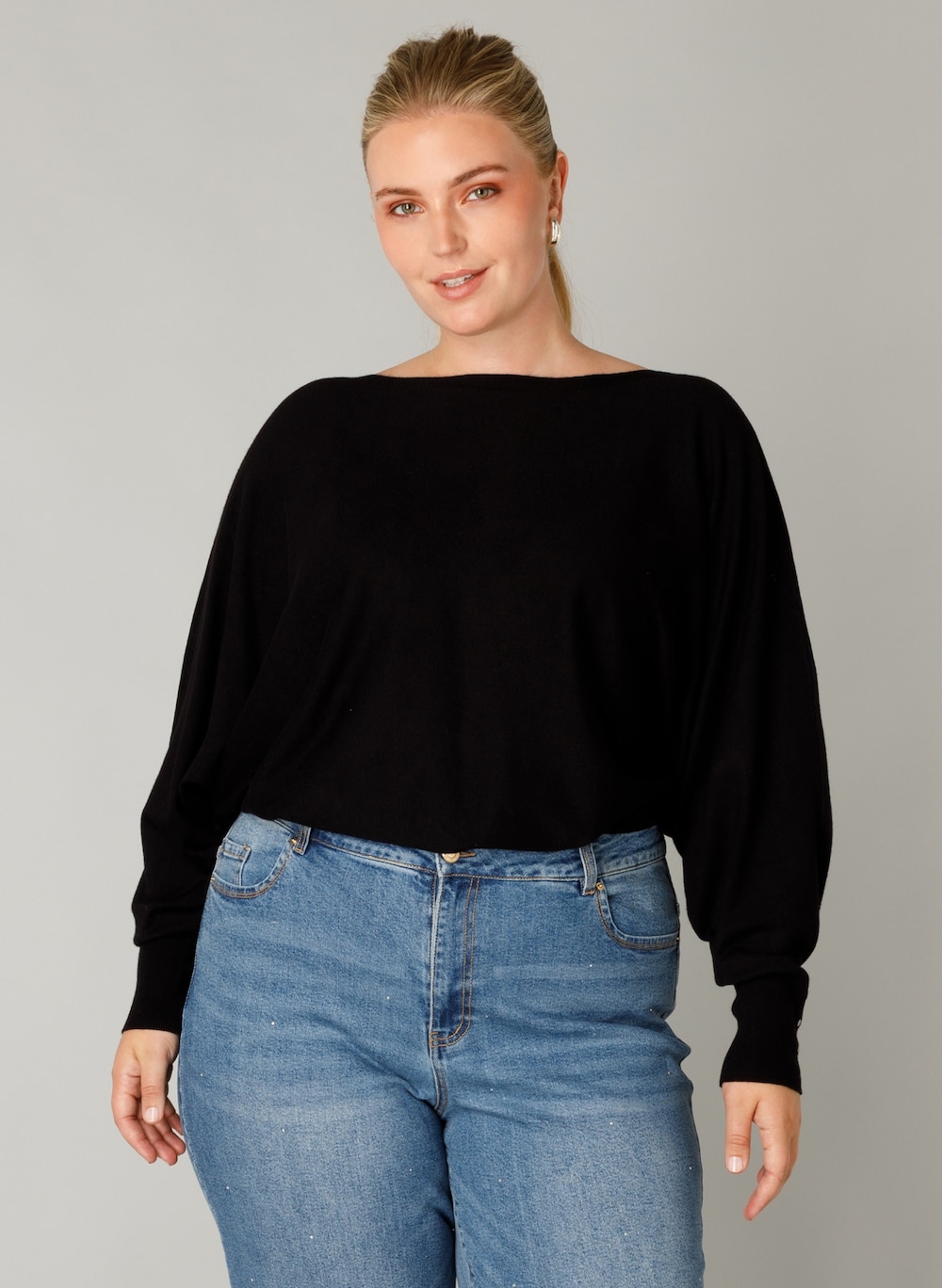 Große Größen Jumper Roel Essential, Damen, schwarz, Größe: 46, Viskose/Nylon, Happy Size DE Women von Yest Curve