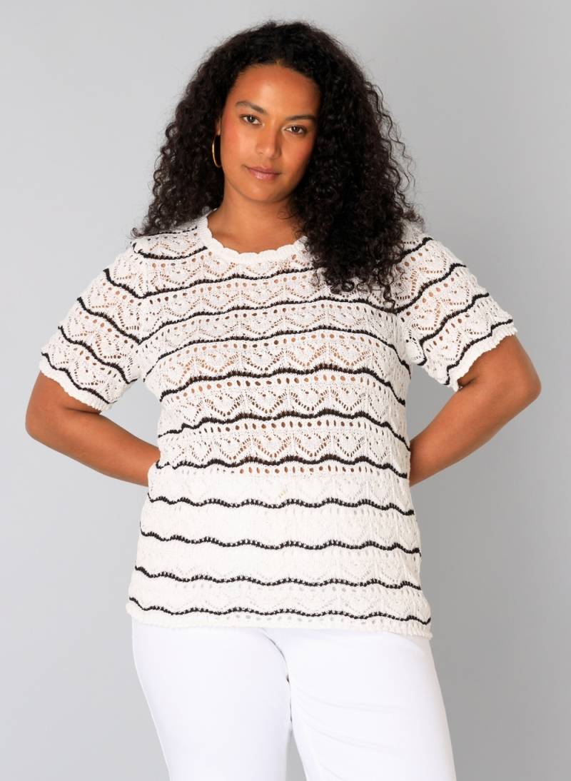 Große Größen Jumper Ulrika, Damen, weiß, Größe: 50, Polyester/Baumwolle, Happy Size DE Women von Yest Curve