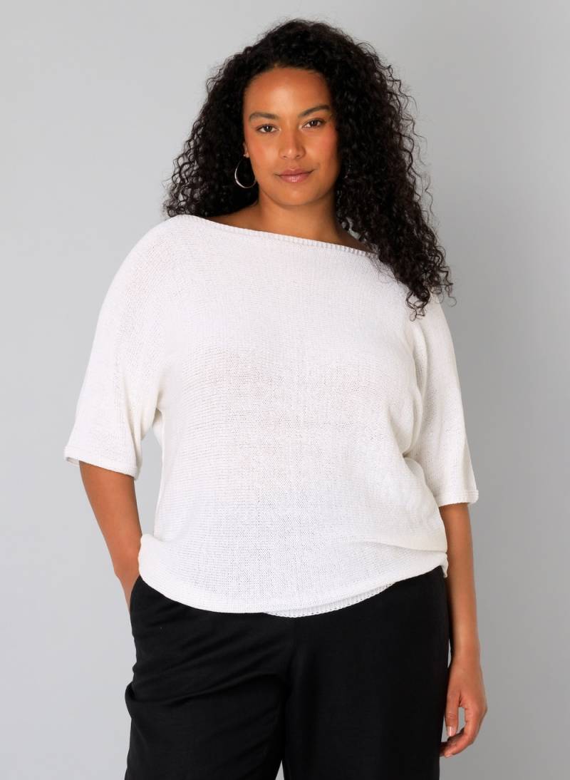 Große Größen Jumper Uzoma, Damen, weiß, Größe: 46, Polyester/Baumwolle, Happy Size DE Women von Yest Curve