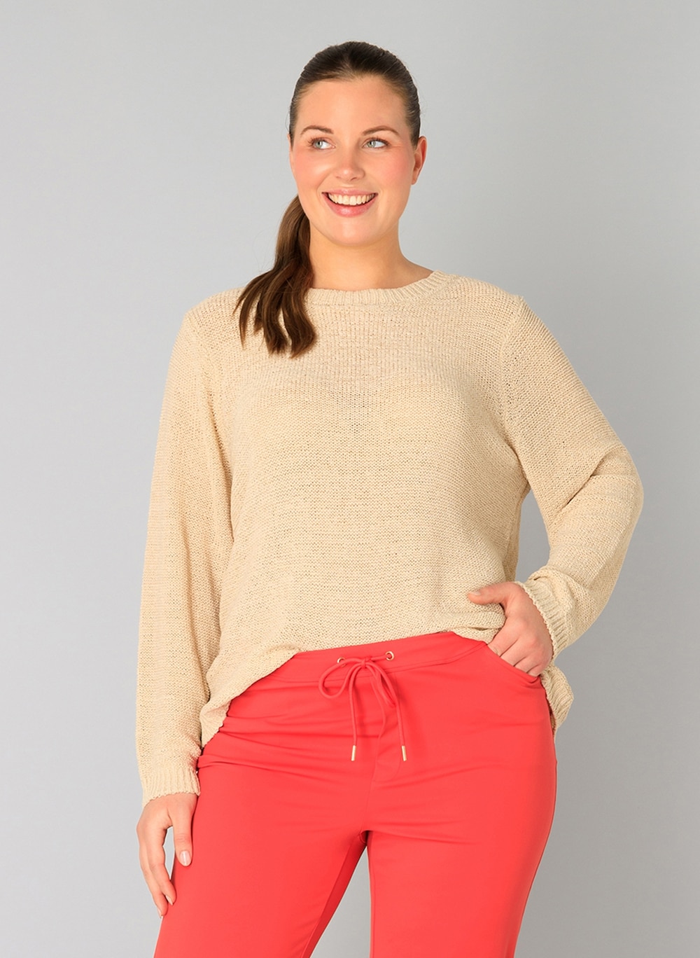 Große Größen Jumper Veron, Damen, braun, Größe: 44, Nylon, Happy Size DE Women von Yest Curve