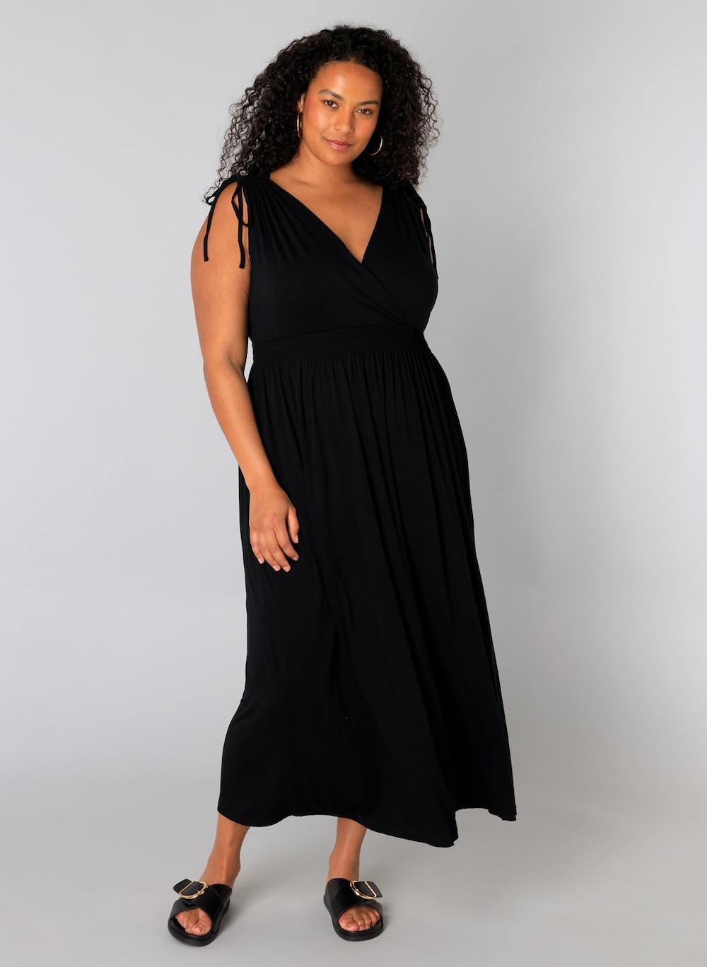 Große Größen Maxikleid Ubah, Damen, schwarz, Größe: 44, Viskose, Happy Size DE Women von Yest Curve