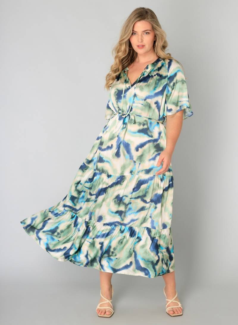 Große Größen Maxikleid Wilicha, Damen, türkis, Größe: 48, Viskose, Happy Size DE Women von Yest Curve