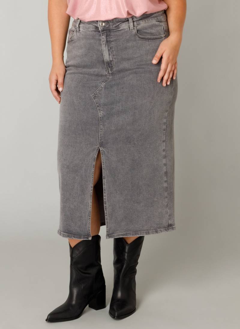 Große Größen Rock Faith, Damen, grau, Größe: 52, Baumwolle/Polyester, Happy Size DE Women von Yest Curve