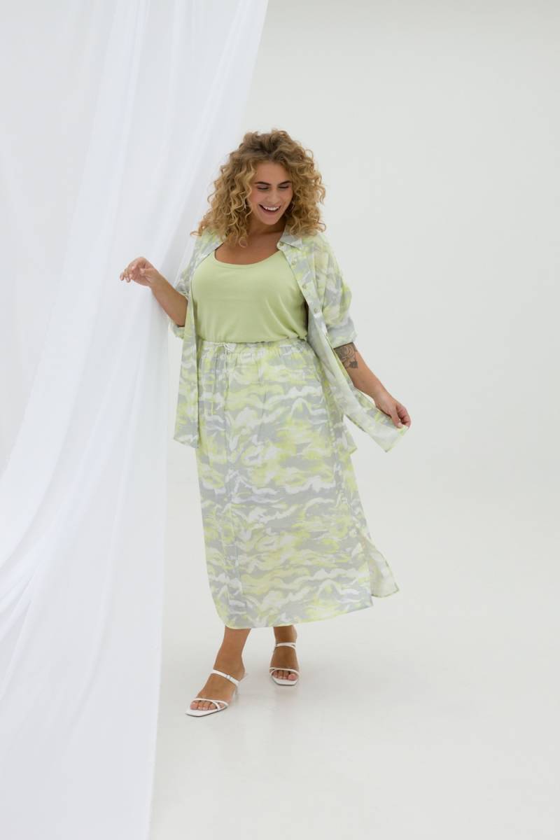 Große Größen Rock Ulda, Damen, grau, Größe: 50, Viskose/Nylon, Happy Size DE Women von Yest Curve