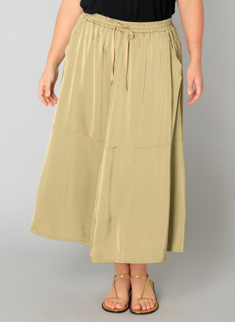 Große Größen Rock Welmoed, Damen, grau, Größe: 50, Polyester, Happy Size DE Women von Yest Curve