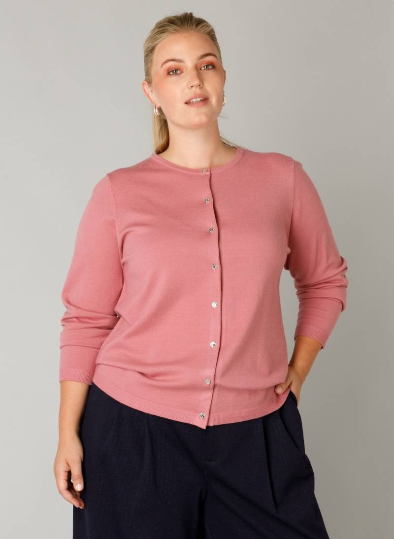 Große Größen Strickjacke Francine, Damen, rosa, Größe: 50, Polyester/Viskose/Nylon, Happy Size DE Women von Yest Curve