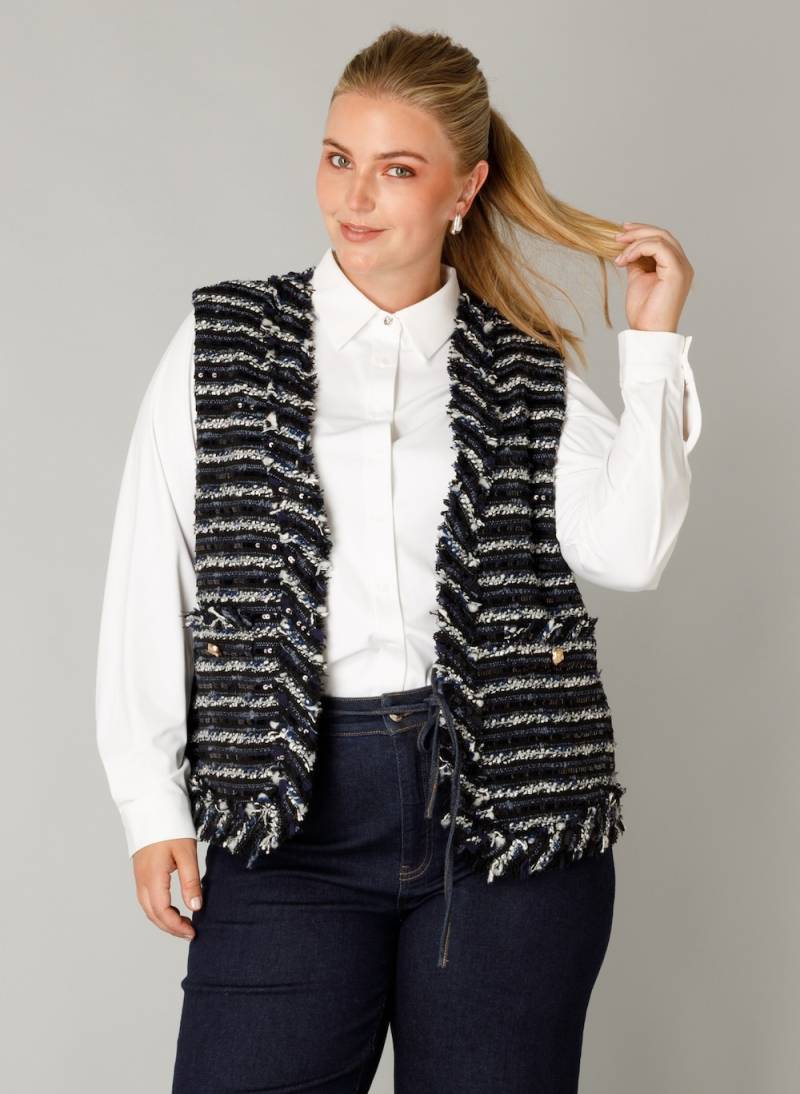 Große Größen Strickjacke Freyja, Damen, grau, Größe: 46, Polyester, Happy Size DE Women von Yest Curve