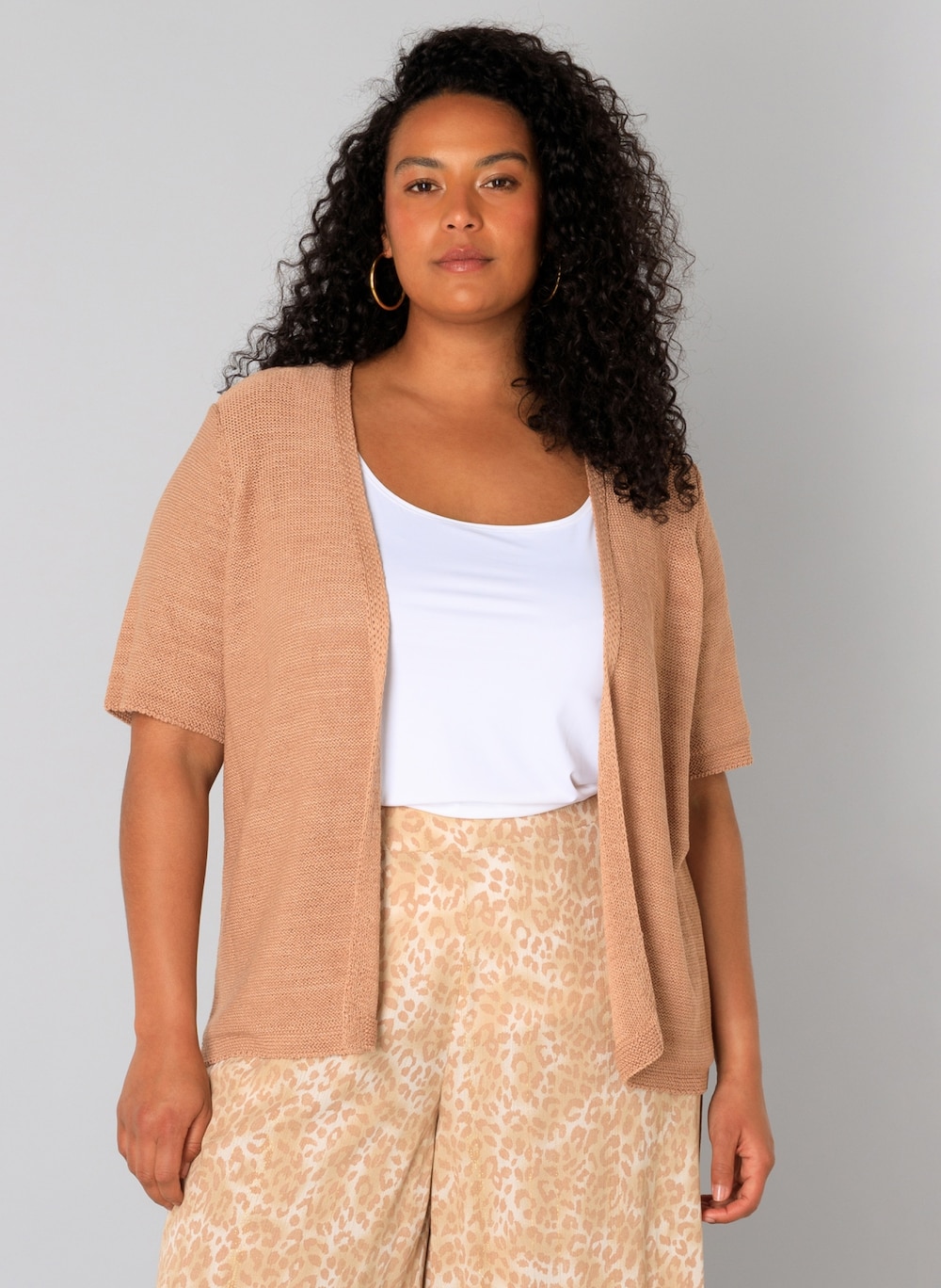 Große Größen Strickjacke Jitske Essential, Damen, rosa, Größe: 44, Polyester/Baumwolle, Happy Size DE Women von Yest Curve