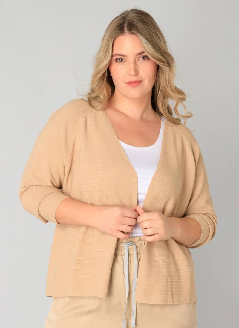 Große Größen Strickjacke Julia Essential, Damen, rosa, Größe: 46, Baumwolle, Happy Size DE Women von Yest Curve