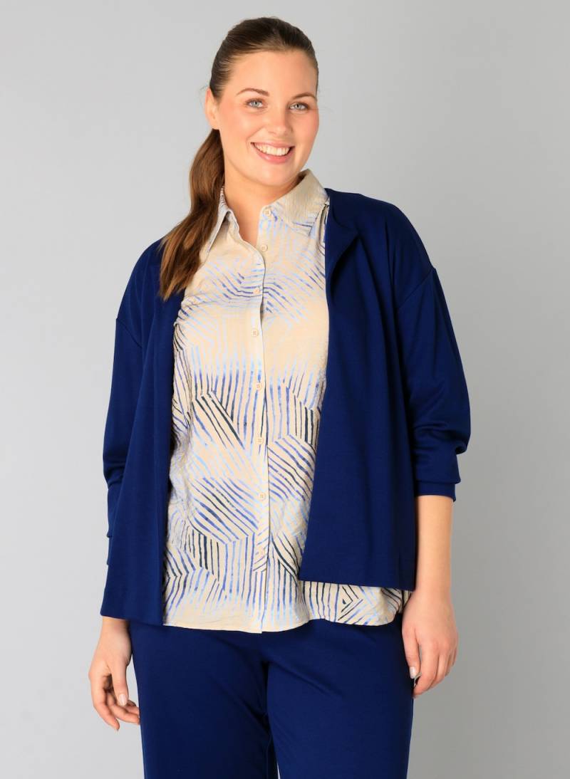 Große Größen Strickjacke Vedhika, Damen, blau, Größe: 44, Viskose/Nylon, Happy Size DE Women von Yest Curve