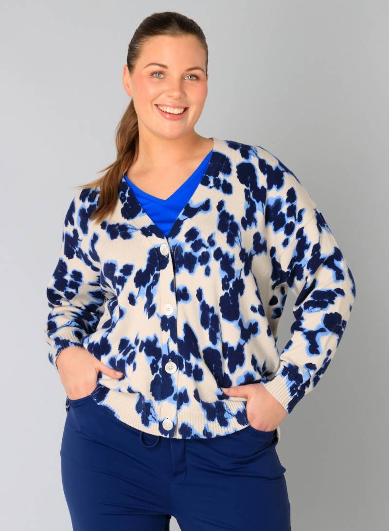 Große Größen Strickjacke Verine, Damen, blau, Größe: 46, Baumwolle, Happy Size DE Women von Yest Curve